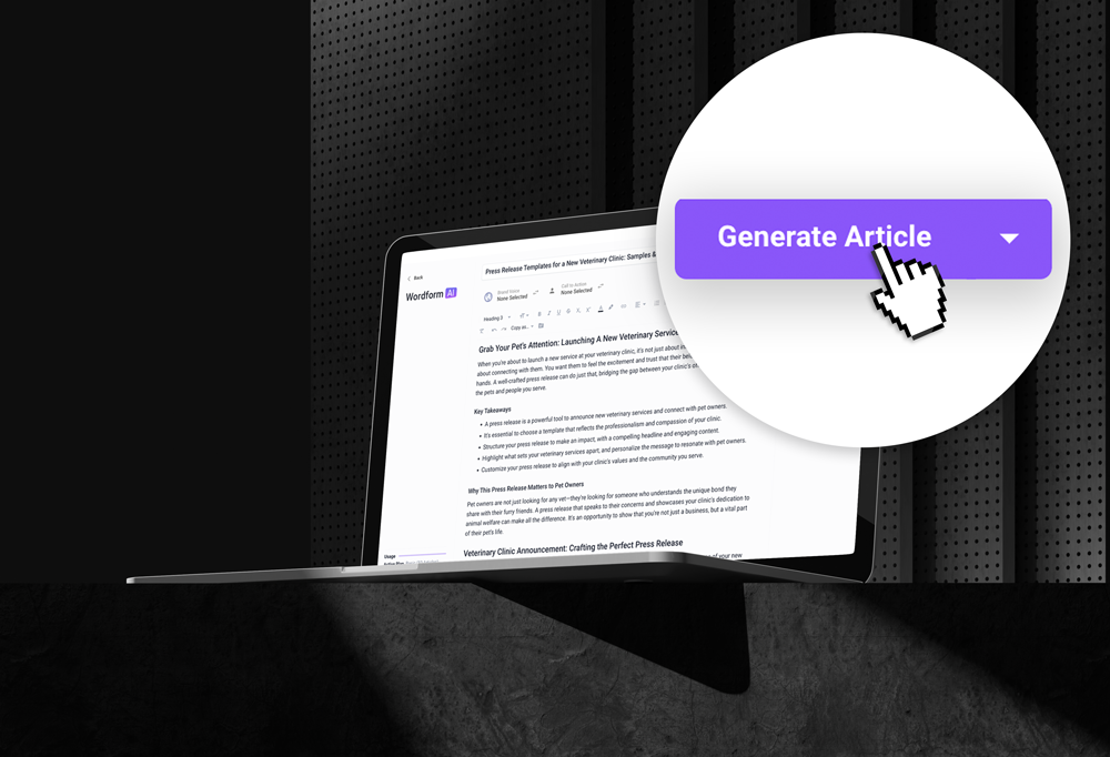 screenshot of Wordform AI